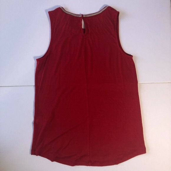 Banana Republic Red Sequin Neckline Tank Top XS - Picture 6 of 12